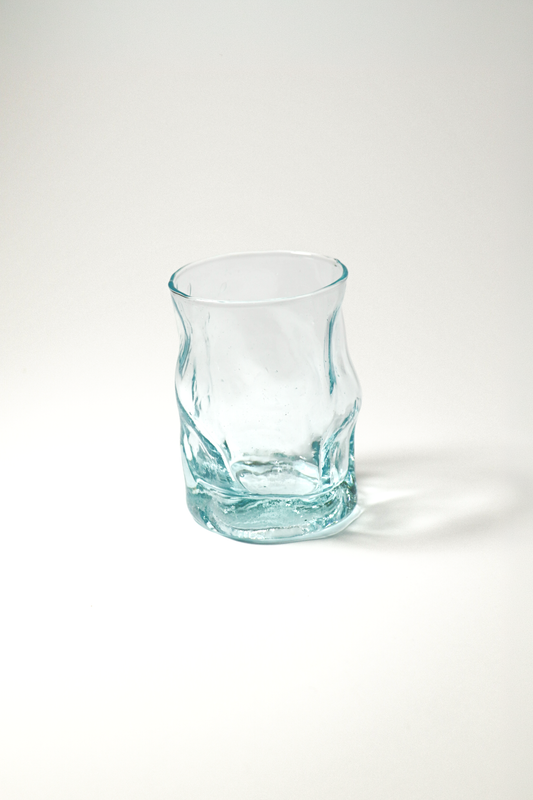 Moroccan handmade iced coffee cocktail glass single, crafted using traditional fire technique, artisan blown glass from Morocco